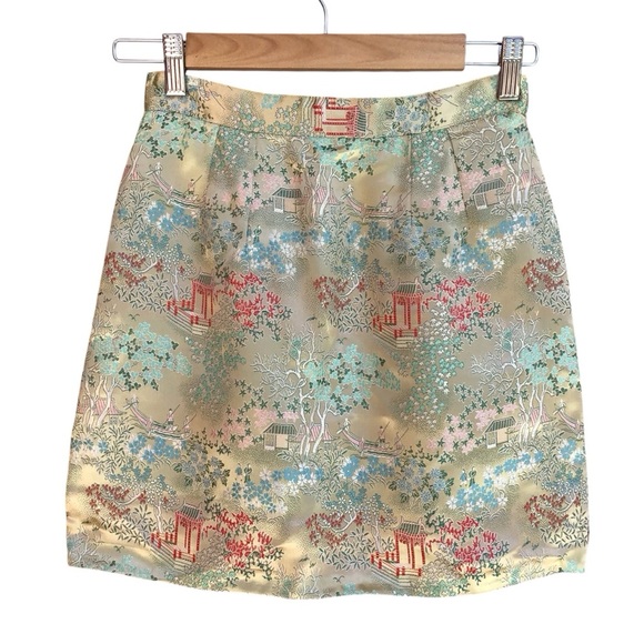 Parallel Oriental Silk Skirt Size 4 - Picture 1 of 4